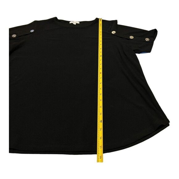 89th and Madison Womens size 1X Black Blouse Top Plus Size Short Sleeve Shirt - Picture 5 of 6